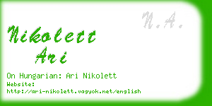 nikolett ari business card